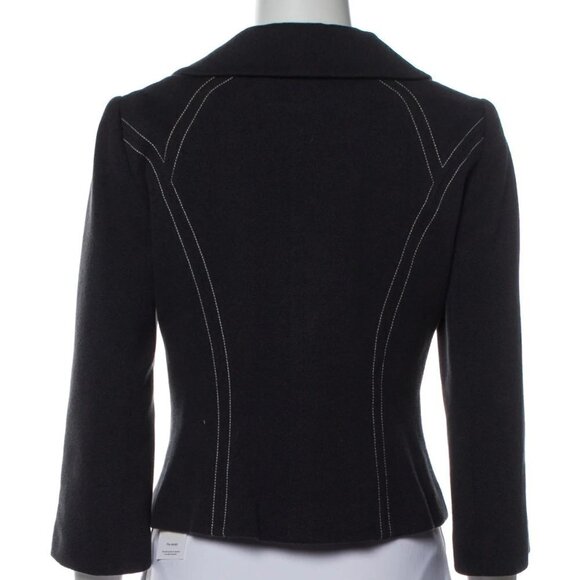 New CAROLINA HERRERA 3/4 Sleeve Gray/White Evening Jacket NWOT Size Petite - Picture 5 of 8